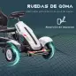 Go Kart a Pedales para Niños con Asiento Ajustable Neumáticos de Goma Freno de Mano Carga 50 kg 121x58x61 cm Blanco