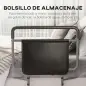 Barandilla de Cama Adulto Asidero para la Cama con Altura Ajustable Bolsillo de Almacenamiento 71x61x86-104 cm Gris