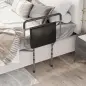 Barandilla de Cama Adulto Asidero para la Cama con Altura Ajustable Bolsillo de Almacenamiento 71x61x86-104 cm Gris