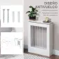Cubierta de Radiador Cubre Radiador Moderno Pintado de MDF con Estante Superior para Salón Dormitorio 60x18x84 cm Blanco