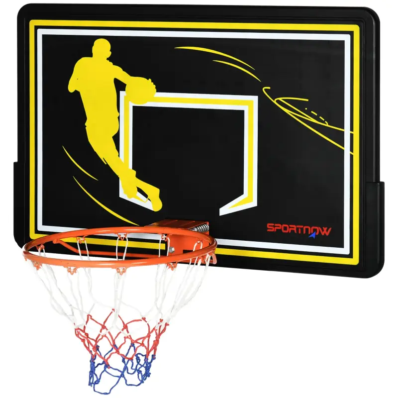 Tablero de Baloncesto para Interior Exterior de Pared Aro de Baloncesto Canasta de Baloncesto 110x90x70 cm Negro
