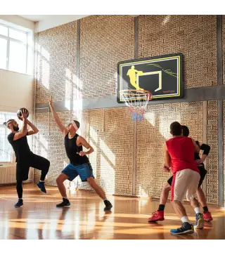 Tablero de Baloncesto para Interior Exterior de Pared Aro de Baloncesto Canasta de Baloncesto 110x90x70 cm Negro