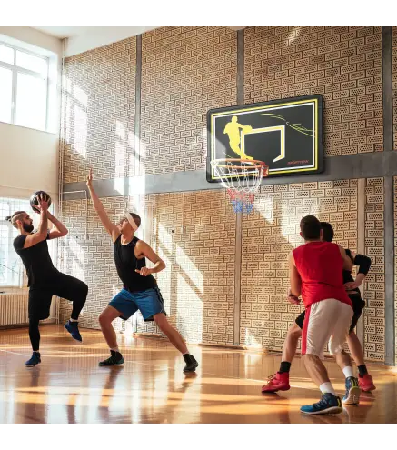 Tablero de Baloncesto para Interior Exterior de Pared Aro de Baloncesto Canasta de Baloncesto 110x90x70 cm Negro