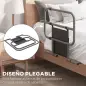 Barandilla de Cama Adulto Asidero para la Cama Plegable con Bolsillo de Almacenamiento 61x66x55 cm Gris
