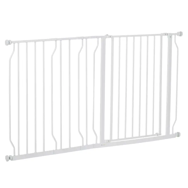 Barrera de Seguridad de Perros Extensible para Escaleras y Puertas 75-145 cm con 3 Extensiones de 10/20/30 cm Montaje a Presión
