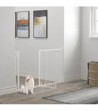 Barrera de Seguridad de Perros Extensible para Escaleras y Puertas 75-145 cm con 3 Extensiones de 10/20/30 cm Montaje a Presión