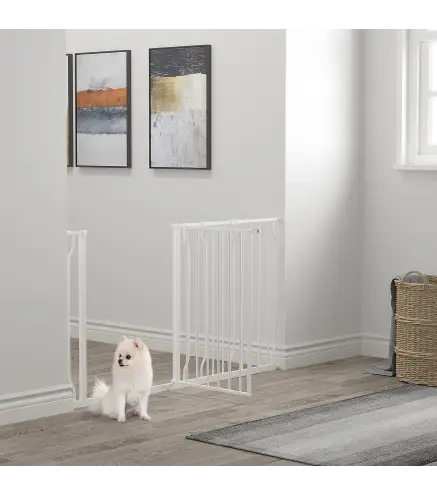 Barrera de Seguridad de Perros Extensible para Escaleras y Puertas 75-145 cm con 3 Extensiones de 10/20/30 cm Montaje a Presión