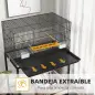 Jaula para Pájaros con Ruedas 77x46x119 cm Jaula Metálica para Aves con Bandeja Extraíble 2 Perchas 2 Comederos Negro Jaula para Pájaros con Ruedas 77x46x119 cm Jaula Metálica para Aves con Bandeja Extraíble 2 Perchas 2 Comederos Negro