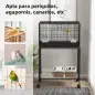 Jaula para Pájaros con Ruedas 77x46x119 cm Jaula Metálica para Aves con Bandeja Extraíble 2 Perchas 2 Comederos Negro Jaula para Pájaros con Ruedas 77x46x119 cm Jaula Metálica para Aves con Bandeja Extraíble 2 Perchas 2 Comederos Negro