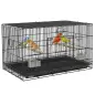 Jaula para Pájaros 77x46x45 cm Jaula Metálica para Aves con Bandeja Extraíble 2 Perchas 2 Comederos 2 Perchas Negro