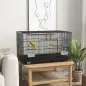 Jaula para Pájaros 77x46x45 cm Jaula Metálica para Aves con Bandeja Extraíble 2 Perchas 2 Comederos 2 Perchas Negro