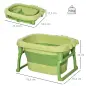 Bañera Plegable para Bebé Bañera Portátil para Niños con Patas Antideslizantes 75,3x55,4x43 cm Verde