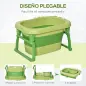 Bañera Plegable para Bebé Bañera Portátil para Niños con Patas Antideslizantes 75,3x55,4x43 cm Verde
