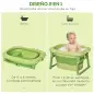 Bañera Plegable para Bebé Bañera Portátil para Niños con Patas Antideslizantes 75,3x55,4x43 cm Verde