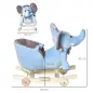Caballito Balancín con Ruedas Forma de Elefante Caballo Balancín para Bebés de +18 Meses con Músicas 60x35x45 cm Azul