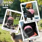 Carrito para Perros Pequeños 3 en 1 con Vagón Desmontable Cesta de Almacenaje Correas de Seguridad y Cojín Rosa Carrito para Perros Pequeños 3 en 1 con Vagón Desmontable Cesta de Almacenaje Correas de Seguridad y Cojín Rosa