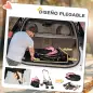 Carrito para Perros Pequeños 3 en 1 con Vagón Desmontable Cesta de Almacenaje Correas de Seguridad y Cojín Rosa