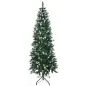 Árbol de Navidad Artificial de Nieve 180 cm con 508 Ramas 49 Piñas Base Plegable y Soporte de Acero Ø73x180 cm Verde