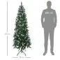 Árbol de Navidad Artificial de Nieve 180 cm con 508 Ramas 49 Piñas Base Plegable y Soporte de Acero Ø73x180 cm Verde
