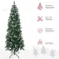 Árbol de Navidad Artificial de Nieve 180 cm con 508 Ramas 49 Piñas Base Plegable y Soporte de Acero Ø73x180 cm Verde