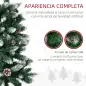Árbol de Navidad Artificial de Nieve 180 cm con 508 Ramas 49 Piñas Base Plegable y Soporte de Acero Ø73x180 cm Verde