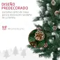 Árbol de Navidad Artificial de Nieve 180 cm con 508 Ramas 49 Piñas Base Plegable y Soporte de Acero Ø73x180 cm Verde