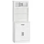 Alacena de Cocina Mueble Buffet de Cocina con 4 Puertas Cajón y Estantes Ajustables para Comedor 60x38x161 cm Blanco