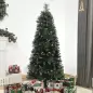Árbol de Navidad Artificial con Nieve 150 cm con 360 Ramas 38 Bayas Decoración Navideña para Interiores Verde