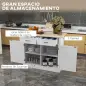 Isla de Cocina Carro de Cocina con Encimera de Madera Plegable 2 Puertas 2 Cajones Estante Ajustable y 4 Ruedas 105x60x90,5 cm B