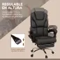 Silla de Oficina con 6 Puntos de Masaje Silla de Escritorio Reclinable de PU con Control Remoto 63x57x118-126 cm Marrón