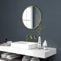 Espejo de Baño Redondo Ø60 cm Espejo Decorativo de Pared con Marco de Aluminio y Gancho Fácil Instalación Dorado Espejo de Baño Redondo Ø60 cm Espejo Decorativo de Pared con Marco de Aluminio y Gancho Fácil Instalación Dorado