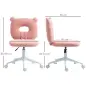 Silla Infantil de Borreguito con Asiento Ajustable en Altura y Respaldo en Forma de Oso Carga 120 kg Rosa