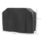 Funda para Barbacoa Rectangular de Tela Oxford 420D Anti-UV Impermeable con Cordón de Sujeción 124x61x91 cm Negro