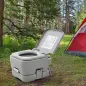 Inodoro Portátil con Tanques Dobles de 10L Estructura en Plástico PE para Camping y Senderismo 36x42x30 cm Gris