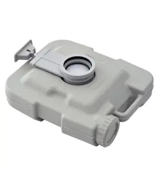 Inodoro Portátil con Tanques Dobles de 10L Estructura en Plástico PE para Camping y Senderismo 36x42x30 cm Gris