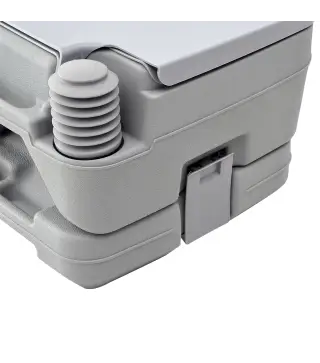 Inodoro Portátil con Tanques Dobles de 10L Estructura en Plástico PE para Camping y Senderismo 36x42x30 cm Gris