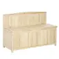 Banco de Jardín con Baúl de Almacenaje y Respaldo Carga 250 kg para Patio Terraza Balcón 115x45x75 cm Natural