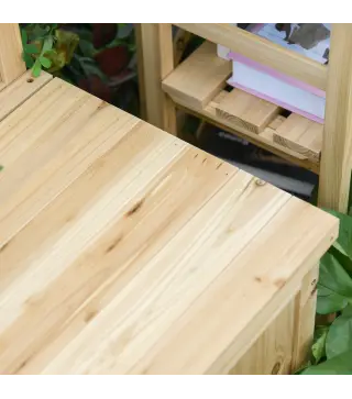 Banco de Jardín con Baúl de Almacenaje y Respaldo Carga 250 kg para Patio Terraza Balcón 115x45x75 cm Natural