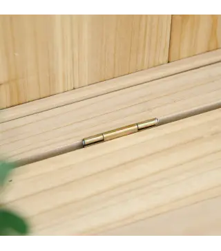 Banco de Jardín con Baúl de Almacenaje y Respaldo Carga 250 kg para Patio Terraza Balcón 115x45x75 cm Natural