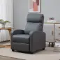 Sillón de Masaje Reclinable con Mando a Distancia Bolsillo Lateral y Temporizador Tapizado en PU 68x88x98 cm Gris