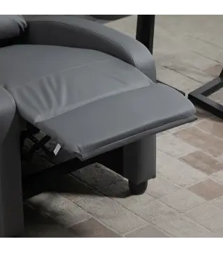 Sillón de Masaje Reclinable con Mando a Distancia Bolsillo Lateral y Temporizador Tapizado en PU 68x88x98 cm Gris