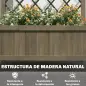 Jardinera de Madera con Enrejado Metálico y Ruedas para Plantas Trepadoras Macetero Elevado 72x36x168 cm Carbonizado