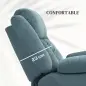 Sillón Relax Reclinable Eléctrico Levanta Personas con Puerto USB Control Remoto Asiento Ancho Reposapiés Azul