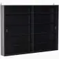 Vitrina de Pared Vitrina de Madera con Estantes Ajustables y 2 Puertas Correderas de Cristal 80x9,5x60 cm Negro