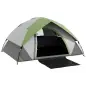 Tienda de Campaña Plegable para 2 Personas con Ventana y Bolsa Impermeable 3000 mm 210x150x110 cm Gris y Verde