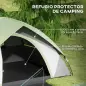 Tienda de Campaña Plegable para 2 Personas con Ventana y Bolsa Impermeable 3000 mm 210x150x110 cm Gris y Verde