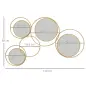 Espejo Decorativo de Pared de Metal 3D Decoración con 4 Espejos Redondos para Salón Dormitorio Pasillo 110x68 cm Dorado