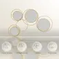 Espejo Decorativo de Pared de Metal 3D Decoración con 4 Espejos Redondos para Salón Dormitorio Pasillo 110x68 cm Dorado