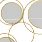 Espejo Decorativo de Pared de Metal 3D Decoración con 4 Espejos Redondos para Salón Dormitorio Pasillo 110x68 cm Dorado