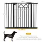 Barrera para Mascotas Extensible con Cierre Automático y Sistema de Doble Bloqueo 74-100x76 cm Negro